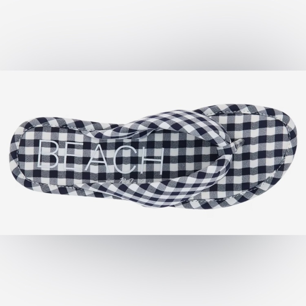 Matisse Beach Collection Navy Blue/White Gingham Slip On Sandals - Size 9 - Picture 10 of 10